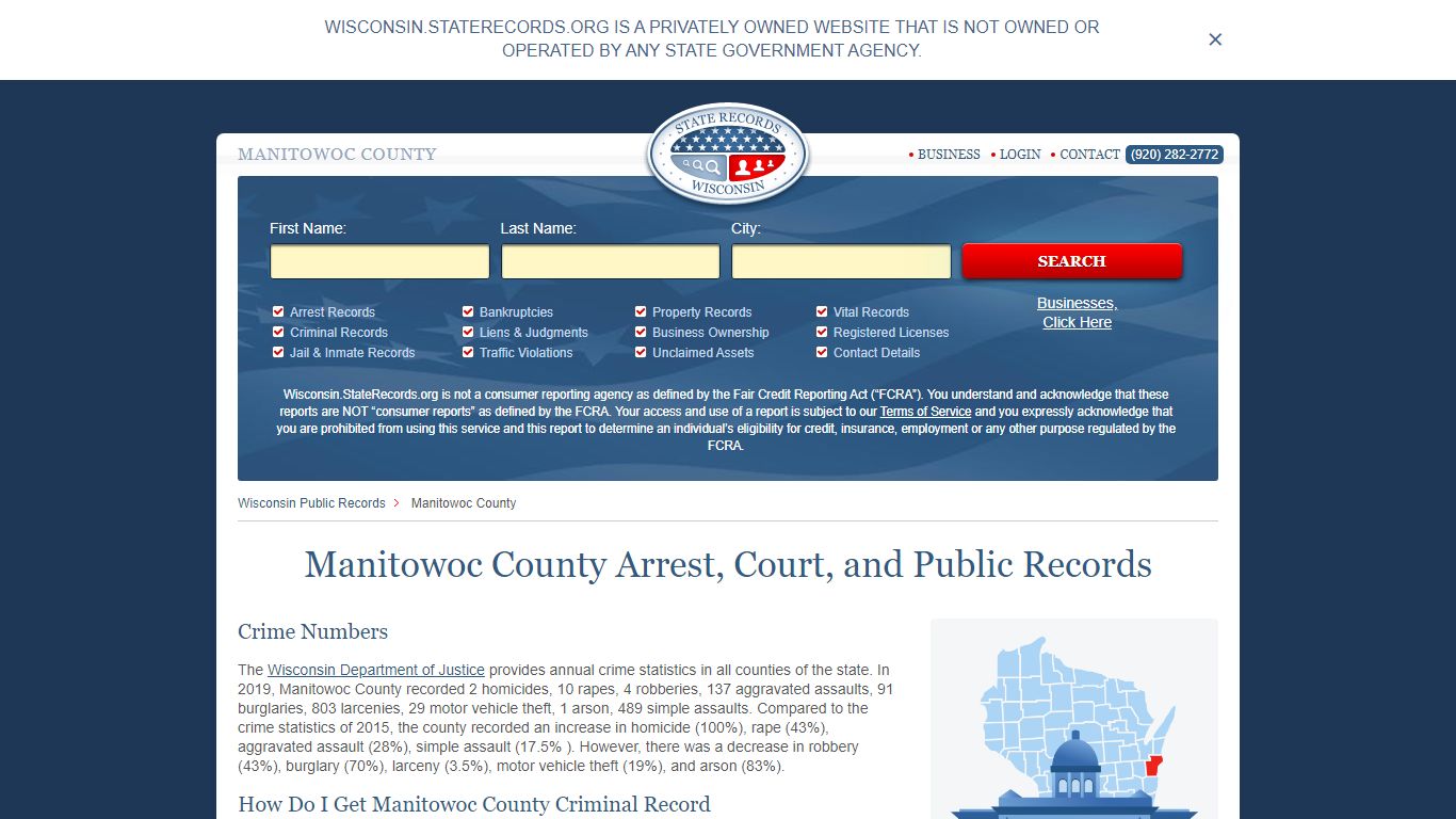 Manitowoc County Arrest, Court, and Public Records