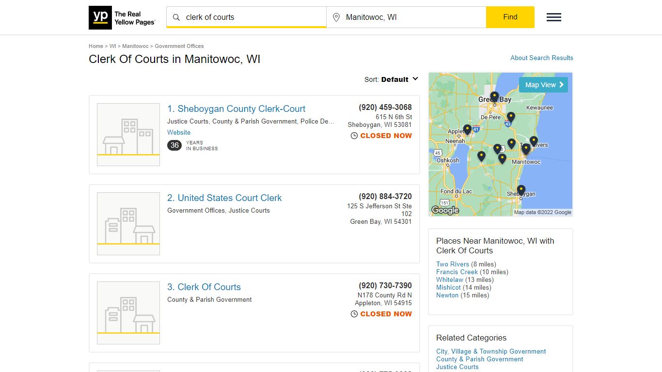 Clerk Of Courts in Manitowoc, WI with Reviews - YP.com